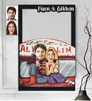 Kişiye Özel 3D  Ahşap Tablo Sevgili 30x40 -38