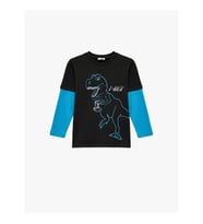 Koton Dinozor Baskılı Antrasit Erkek Çocuk Sweatshirt 6WKB10388TK