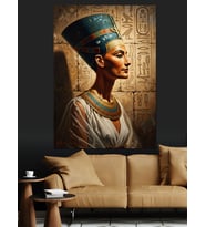 Antik Mısır Kraliçesi Nefertiti Portresi Dekoratif Kanvas - Mdf Ahşap Tablo
