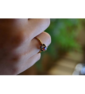 STONEAGE JEWELLERY Yakut Ayarlanabilir Kadın Yüzük