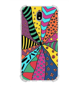 PrintiFy Samsung Galaxy J7 Pro Uyumlu Retro Color 4 Baskılı Şeffaf Köşe Korumalı Antişok Kılıf