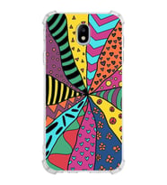 PrintiFy Samsung Galaxy J7 Pro Uyumlu Retro Color 4 Baskılı Şeffaf Köşe Korumalı Antişok Kılıf
