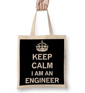 Keep Calm I Am An Engineer Bez Çanta Uzun Saplı