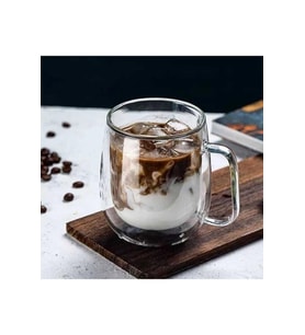 Mithra Life 2 Adet 250 ML Çift Cidarlı Isı Yalıtımlı Kulplu Cam Şeffaf Kupa MIT1009