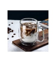 Mithra Life 2 Adet 250 ML Çift Cidarlı Isı Yalıtımlı Kulplu Cam Şeffaf Kupa MIT1009
