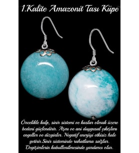 Sertifikalı Amazonit Taşı Küpe - 1.kalite (Çok Renkli)