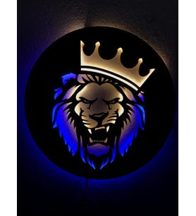 Aslan Led Işıklı Tablo