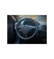 DİKİŞLİ DERİ DİREKSİYON KILIFI DAMARLI SİYAH DERİ GRİ YÜZÜK GRİ DİKİŞ OPEL ASTRA İÇİN HIZLI KARGO