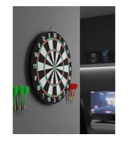 Mey İthalat® Kaliteli Ahşap Dart Tahtası 12 İnç 4 Dart Ok Seti
