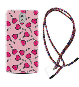 Samsung Note 3 4 5 8 9 20 Ultra 10 Lite Kılıf Boyun Asklı Rasta Silikon Heart Lollipop 1414