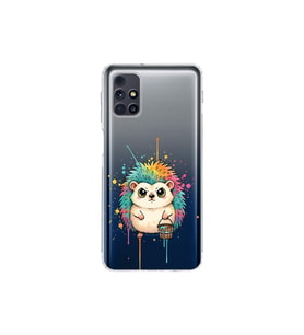 Samsung Galaxy M31s ile Uyumlu Splash Kirpi Tasarımlı Şeffaf Silikon Kılıf
