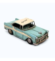 El Yapımı Kişiye Özel Nostaljik  Classic  Chevrolet Metal Araba Mavi A-2756