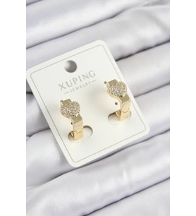 Xuping Zirkon Taşlı Kalp Model Gold Renk Kadın Küpe 5886 - GLST1898-4982