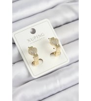 Xuping Zirkon Taşlı Kalp Model Gold Renk Kadın Küpe 5886 - GLST1898-4982