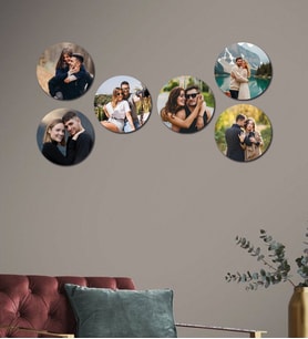 Kişiye Özel 6 Fotoğraflı Yuvarlak Mdf Tablo