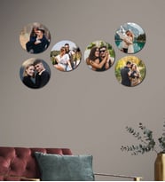 Kişiye Özel 6 Fotoğraflı Yuvarlak Mdf Tablo