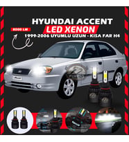 Hyundai Accent Admira 1999-2006 Uzun-Kısa Far Uyumlu Şimşek Etkili Led Xenon Light Series H4