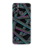 Tecno Pova Neo Kılıf Silikon Desen Özel Seri Gri Zigzag 1706