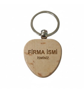 Kişiye Özel Kalp Ahşap Anahtarlık – Firma İsmi ve İsim Yazılı Lazer Gravür Anahtarlık – Kurumsal Promosyon & Özel Tasarım