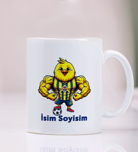 Kişiye Özel İsim Eklenebilir Sarı Kanaryalar taraftarları Kupa Bardak, Hediye Kupa Bardak