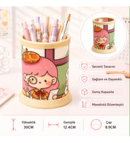 Kawaii Teddy Ayıcık Rabbit Tavşan Desenli Masaüstü Kalemlik Organizer – Geniş Kapasiteli Sevimli Kırtasiye Düzenleyici