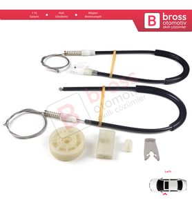 Renault Megane MK1 X64 DA0/1 Coupe 1996-2003 2/3 Kapı 7700834394 İçin Sol Kapı Cam Kriko Tamir Seti