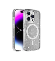 iPhone 15 Pro Kılıf Magsafe Şarj Özellikli Parlayan Simli Saydam Renkli Allstar Kılıf (Renksiz)