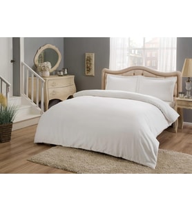 Basic Standart Pamuk Saten Nevresim Takımı, Beyaz, King Size