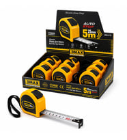 12 ADET 5MT X 25MM OTOMATİK ÇELİK ŞERİT METRE STOPLU (5343)