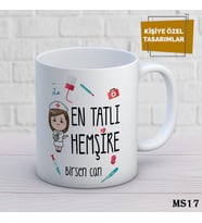 Kişiye Özel Meslek Temalı Kupa  İsimli & Fotoğraflı Premium Hediye Bardak Hemşire