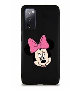 Samsung Galaxy S20 FE Soft Premier Kapak Minnie Mouse-C Tasarımlı Silikon Kılıf - Siyah (Şeffaf)
