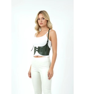 Mulvxbrf Brf02 Haki Renk Kalın Kadın Kemeri, Deri Kemer Harness - Brf605 (Mulvix)