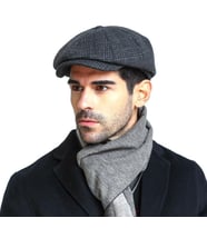 Ingiliz Kasket Dökümlü  Standart Kışlık Yün Peaky Blinders Kasket  Arkası Lastikli