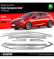 Opel Astra K HB Krom Cam Çerçeve Seti 14 Prç 2015-2022 A+ Kalite