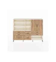 Arges Dolap 10 Raflı 6 Çekmeceli 4 Kapaklı 220x30x163 Aytaşı-Çam