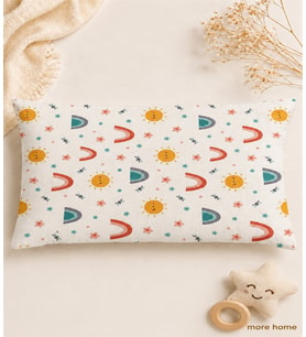 More Home Müslin Bebek Yastık Kılıfı Kapaklı 35X45 Güneş Gök Kuşağı