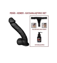 33 cm Belden Bağlamalı Realistik Dev Penis Set