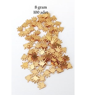 Oya Abiye Bileklik Kolye Pleksi Metalik Plastik Pul Altın Renk 8 gram 100 adet - BNC485