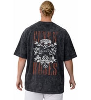Guns N' Roses Rock Metal Müzik Grubu Sırt Baskılı Unisex Oversize Yıkamalı Tişört