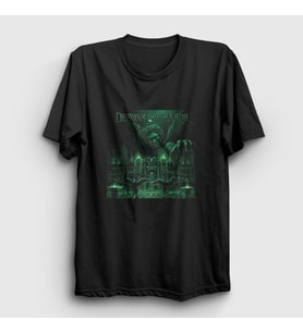 Presmono Unisex Siyah Castle Demons And Wizards T-Shirt 395903tt