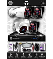TURKNO 4 Kameralı Karia 1 İç Kamera Set 2 TB HDD Full HD Gece Görüşlü Güvenlik Kamerası Sistemi