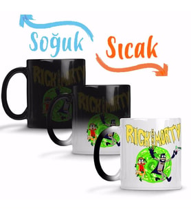 Rick e Morty Versao Batman Robin Sihirli Kupa Bardak Porselen