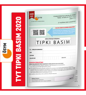 YKS-TYT 2020 ÖSYM Tıpkı Basım Türkiye Geneli Dijital Çözümlü Çıkmış Soru Kitapçı