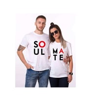 Tshirthane Soul Mate Sevgili Kombinleri Tshirt Kombini (Beyaz)