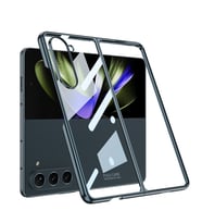Galaxy Z Fold 5 Kılıf Zore Full Camlı Kıpta Kılıf Gümüş Yeşili