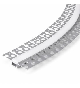 DL158F Esnek Sıva Altı Trimless LED Profil 1 Metre 15x12 mm Alüminyum Delikli Kanatlı Alçıpan Gömme LED Kanal