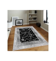 Rovigo Home Dijital Baskı Yıkanabilir Kaymaz Taban Salon Halısı RVG0116-SM38 (Siyah)