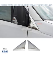 Mercedes Sprinter W906 Krom Kelebek Cam Nikelajı 2 Parça 2006-2018 Arası Paslanmaz Çelik (Gümüş)