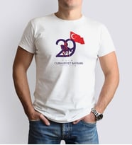 BK Gift 29 Ekim Tasarımlı Erkek Beyaz T-shirt-9, Arkadaşa Hediye, 29 Ekim Hediyesi Hediyesi, Trend Tişört, 100.Yıl Hediyesi