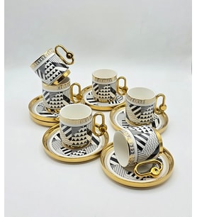 TEKBİR RİO 6'LI PORSELEN KAHVE FİNCAN TAKIMI 90 ML
